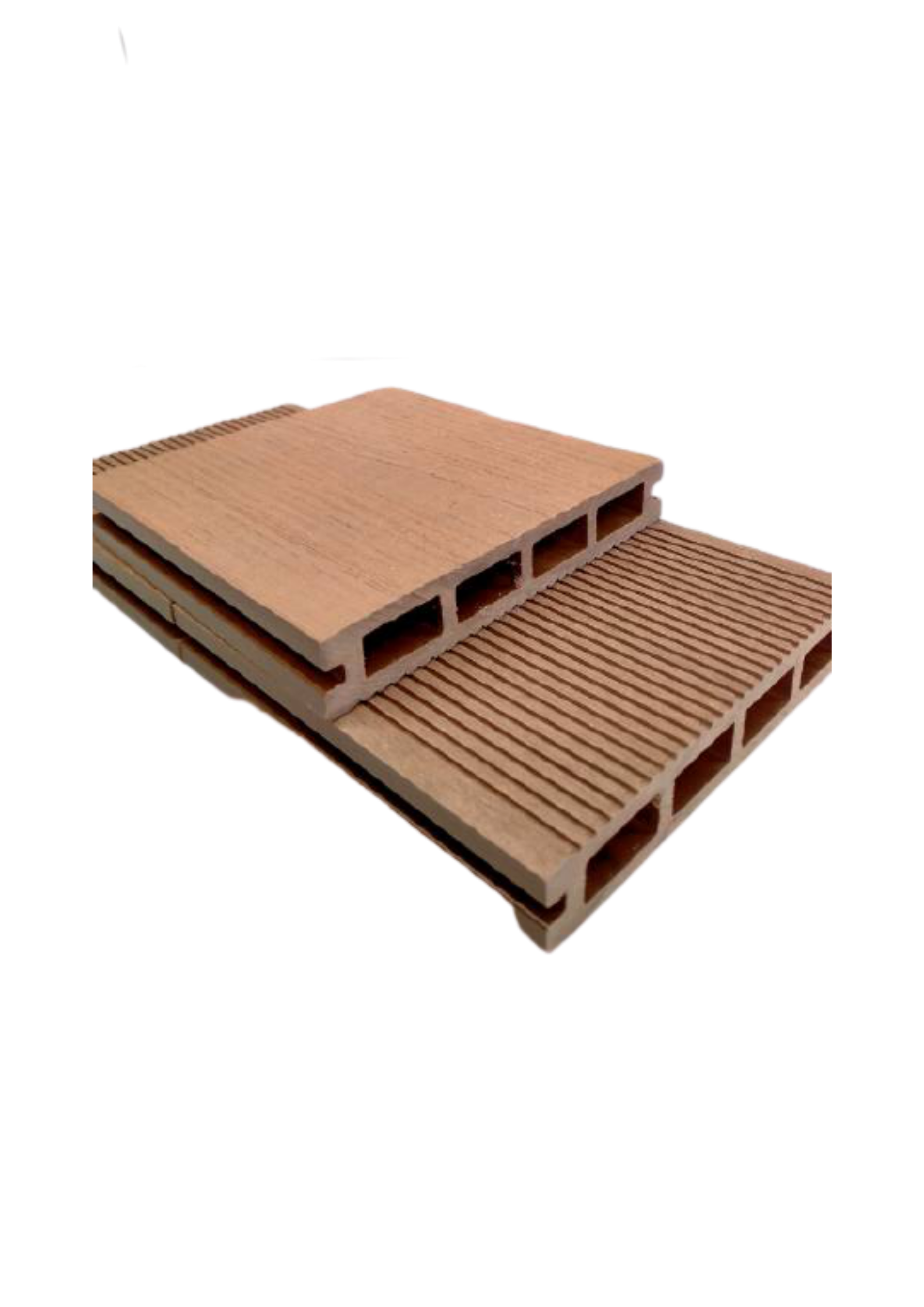 3D Hollow Composite Decking Boards 150 x 25 x 5400mm Light Brown Colour